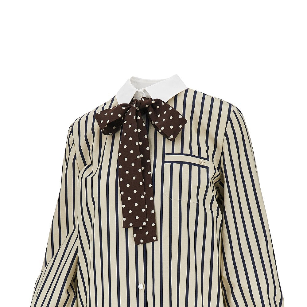 VALENTINO Striped shirt with silk bow
