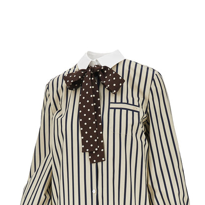 VALENTINO Striped shirt with silk bow