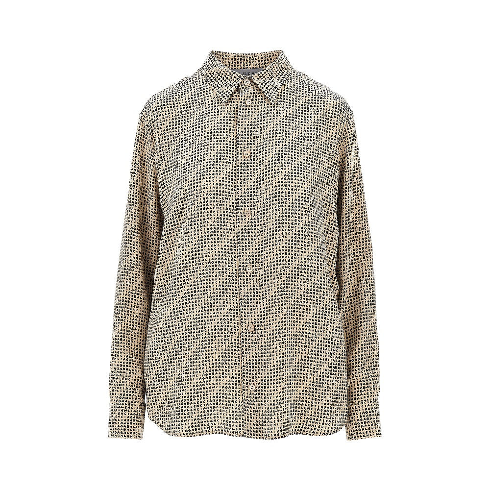 BALENCIAGA Silk crêpe shirt with Monogram print