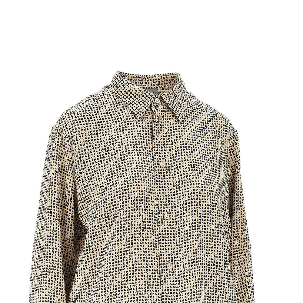 BALENCIAGA Silk crêpe shirt with Monogram print