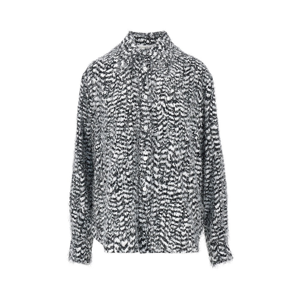 Bottega Veneta Feather-effect fil coupé viscose shirt