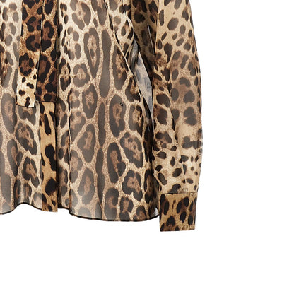 DOLCE&GABBANA Silk georgette shirt with Leo print