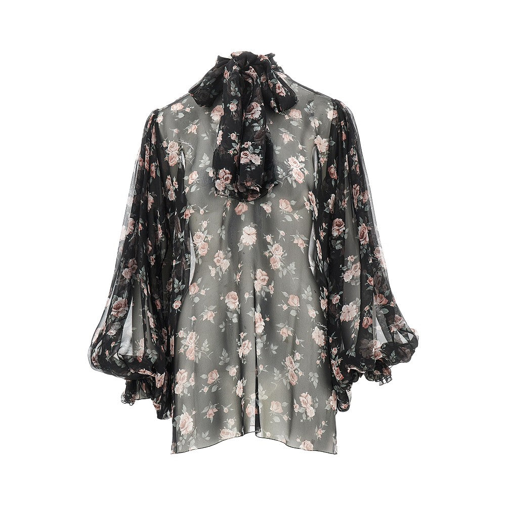 DOLCE&GABBANA Vintage roses print chiffon blouse