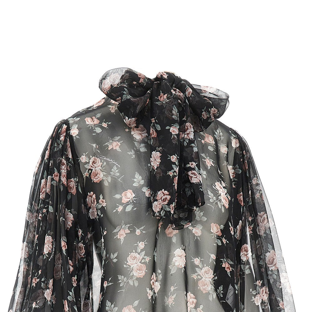 DOLCE&GABBANA Vintage roses print chiffon blouse