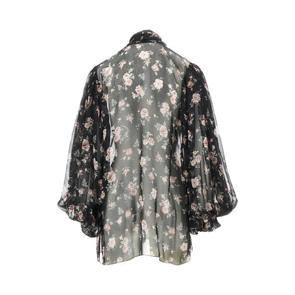 DOLCE&GABBANA Vintage roses print chiffon blouse
