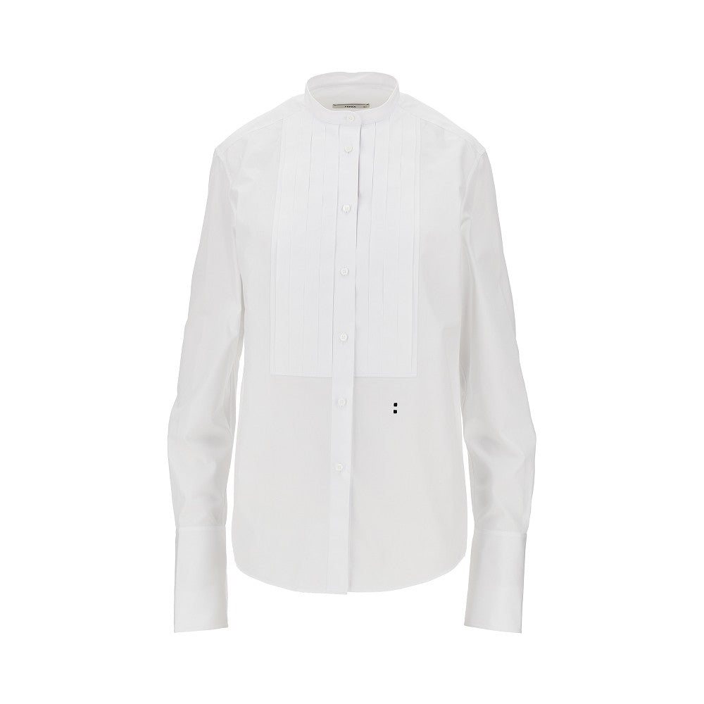 FENDI Poplin shirt with pleated plastron