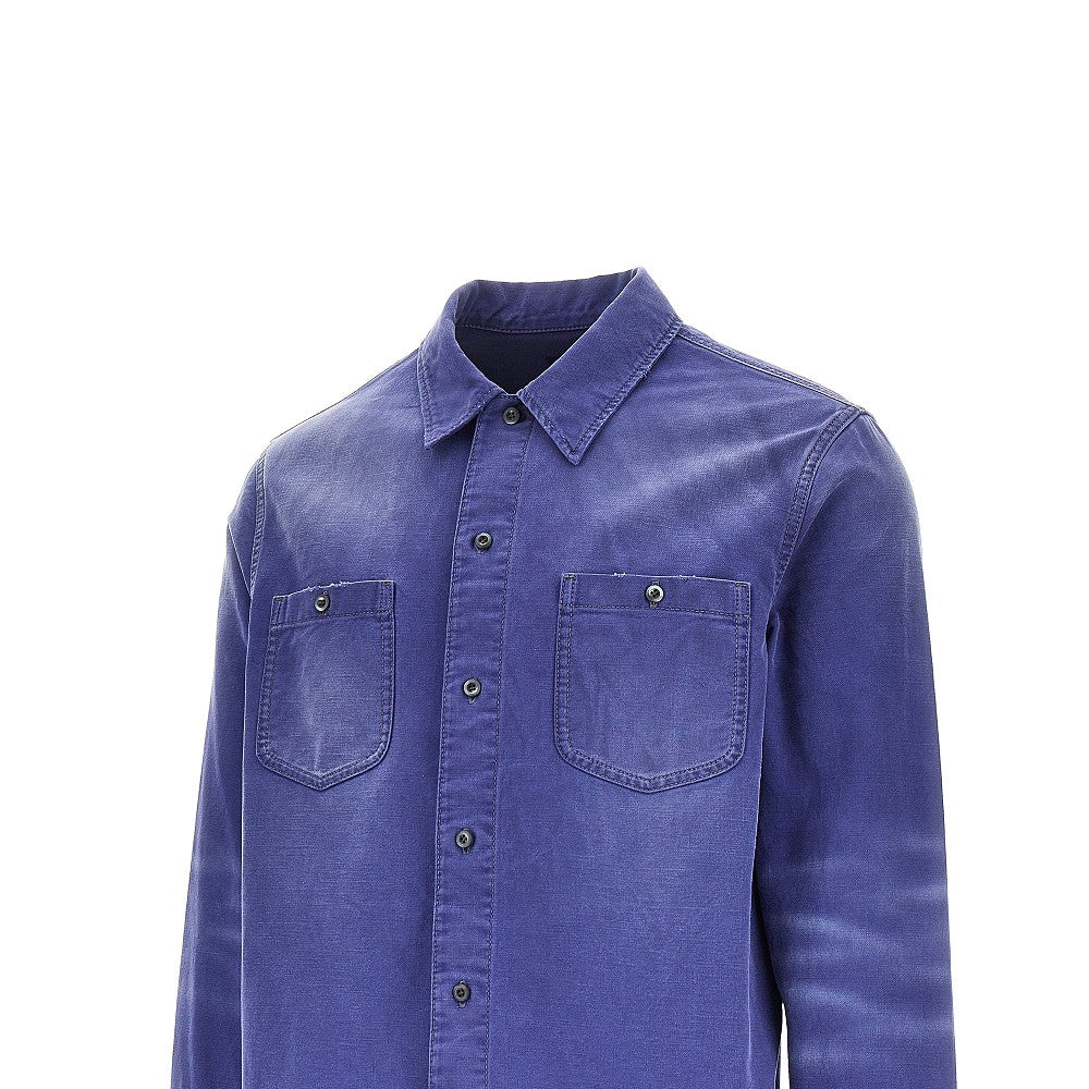 PRADA Old-effect twill overshirt