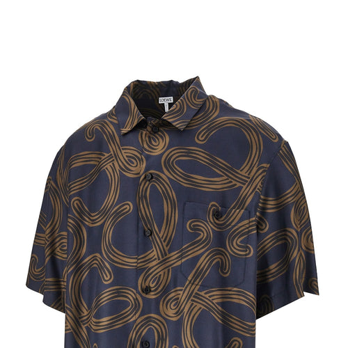 LOEWE Anagram print silk shirt