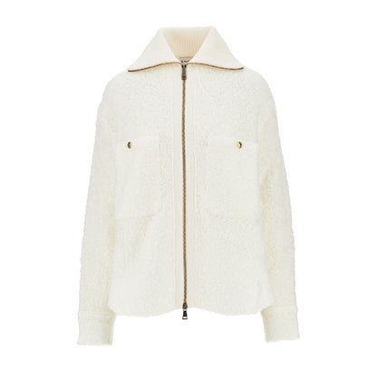 MONCLER Bouclé knit full-zip cardigan