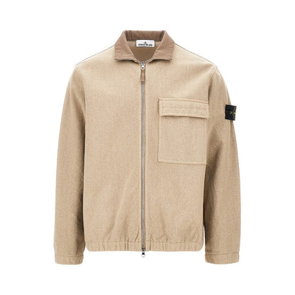 STONE ISLAND Wool-blend full-zip overshirt