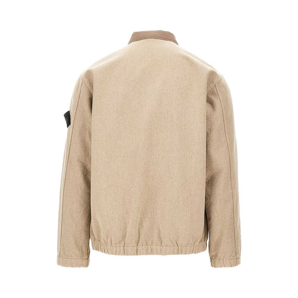 STONE ISLAND Wool-blend full-zip overshirt