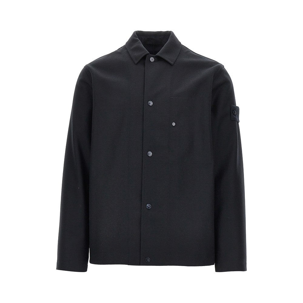 STONE ISLAND Virgin wool-blend cloth overshirt