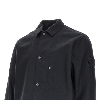 STONE ISLAND Virgin wool-blend cloth overshirt