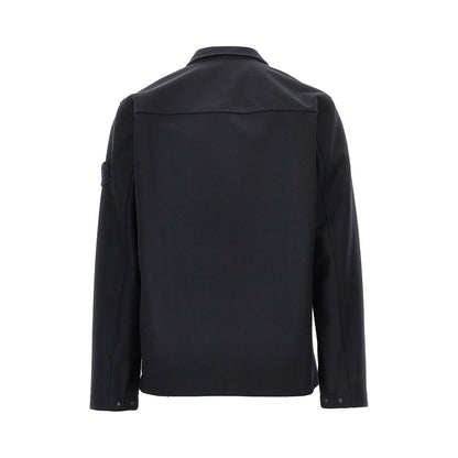 STONE ISLAND Virgin wool-blend cloth overshirt
