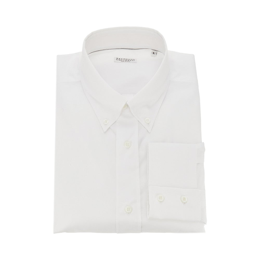 BRUNELLO CUCINELLI Twill shirt with button-down collar