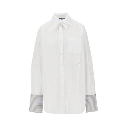 PRADA Poplin shirt with scarf