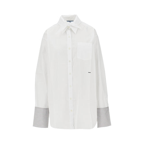 PRADA Poplin shirt with scarf