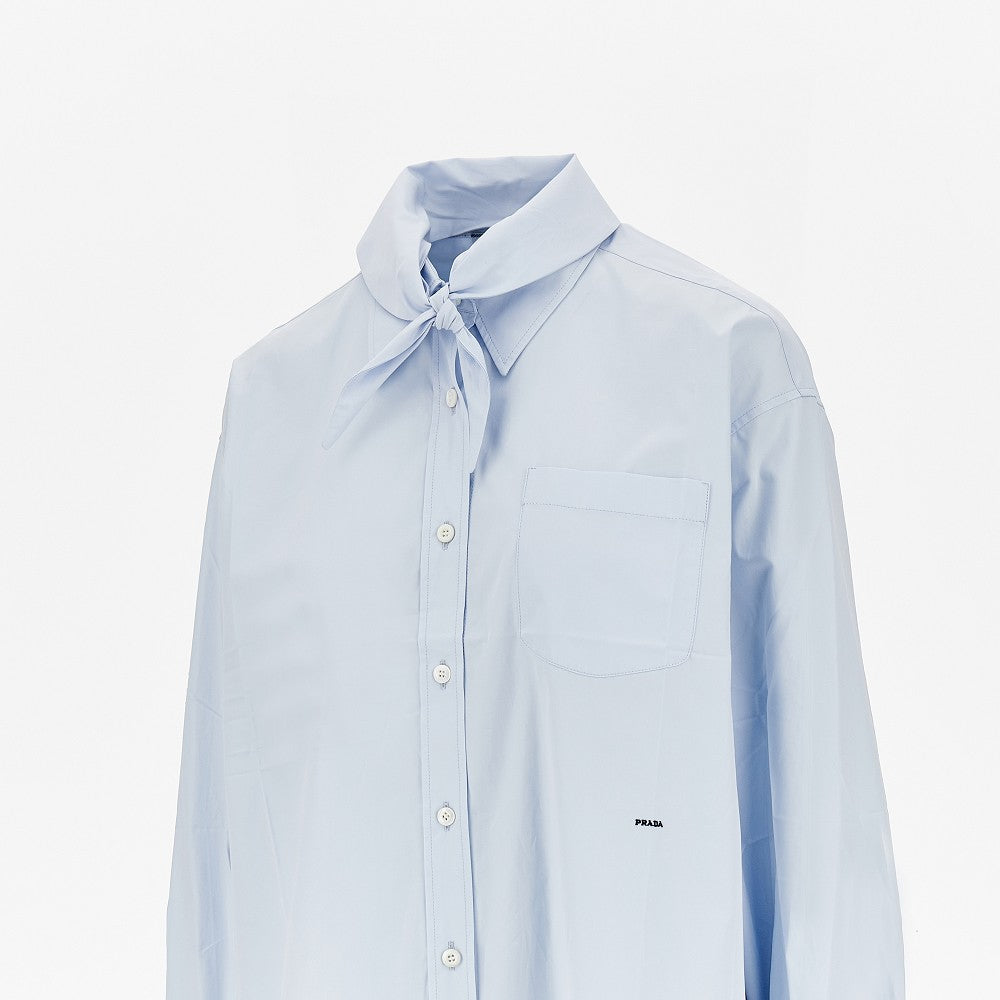 PRADA Poplin shirt with scarf