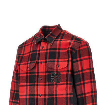 DSQUARED2 Nylon and flannel hybrid overshirt