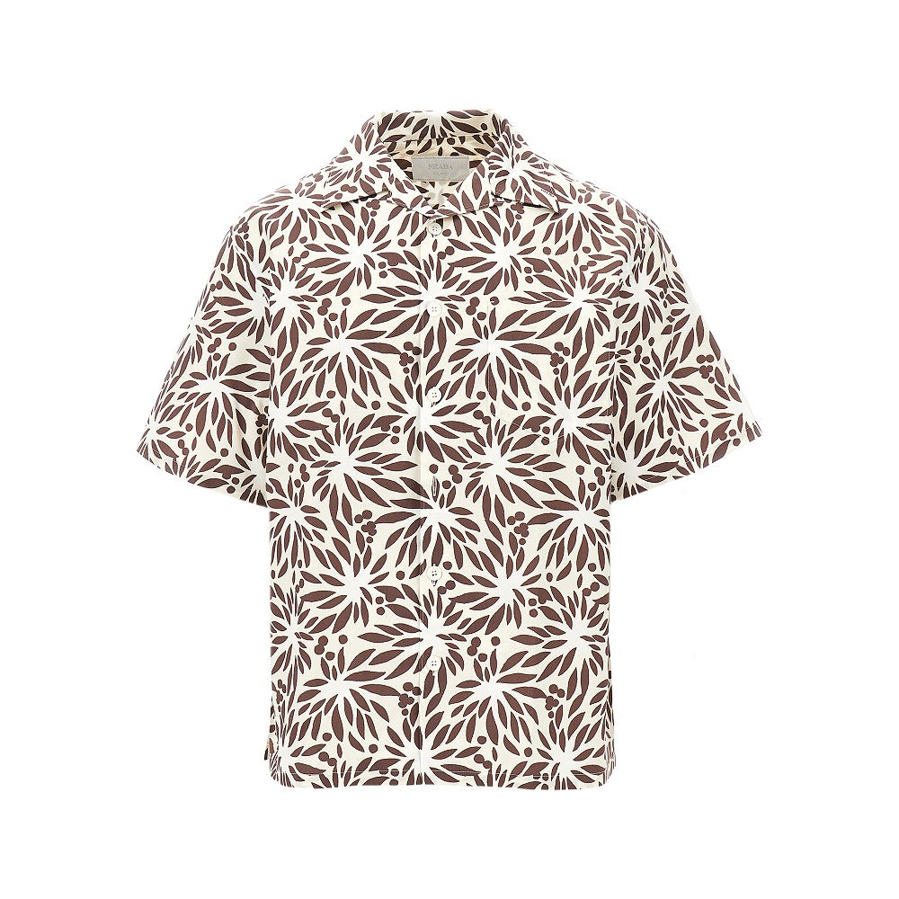 PRADA Printed cotton and silk bowling shirt
