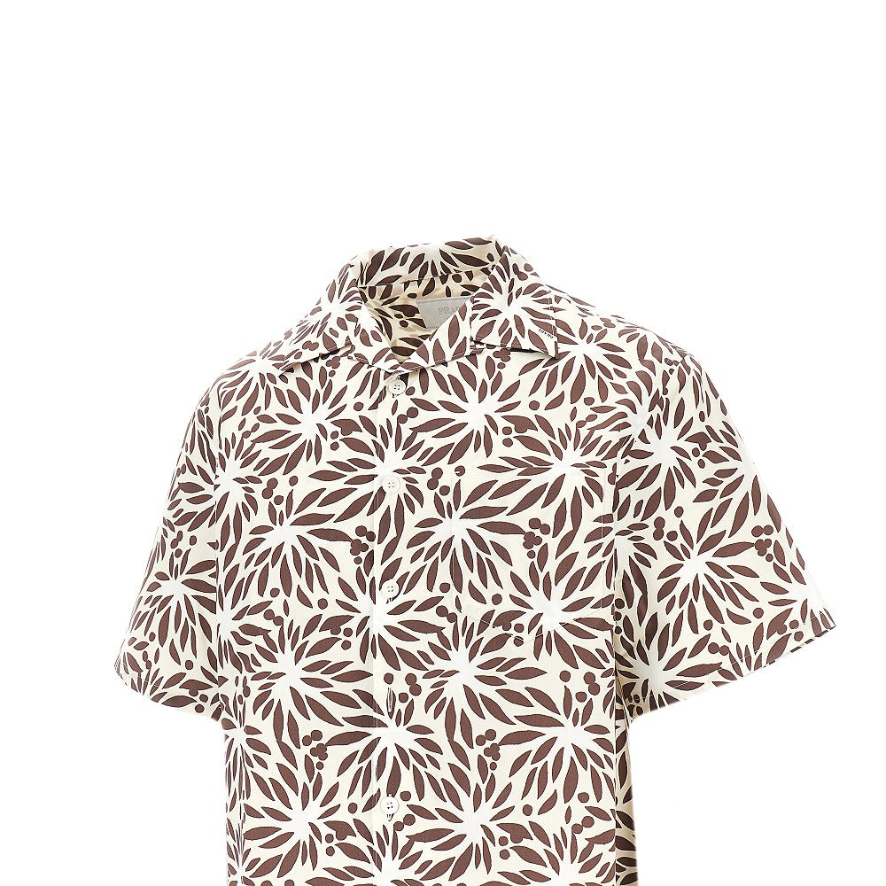 PRADA Printed cotton and silk bowling shirt