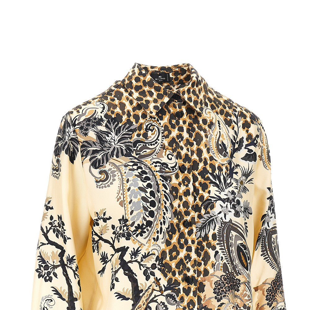 Etro Animalier Paisley silk twill shirt