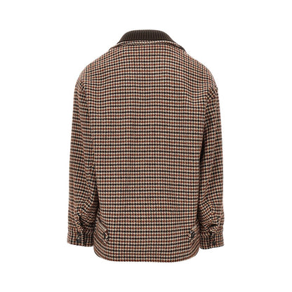 EMPORIO ARMANI Knitted caban with houndstooth motif
