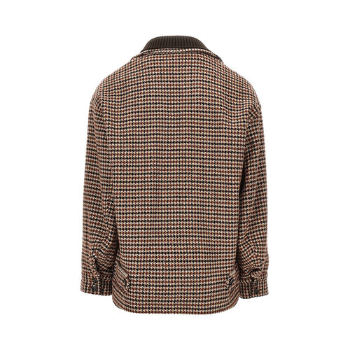 EMPORIO ARMANI Knitted caban with houndstooth motif