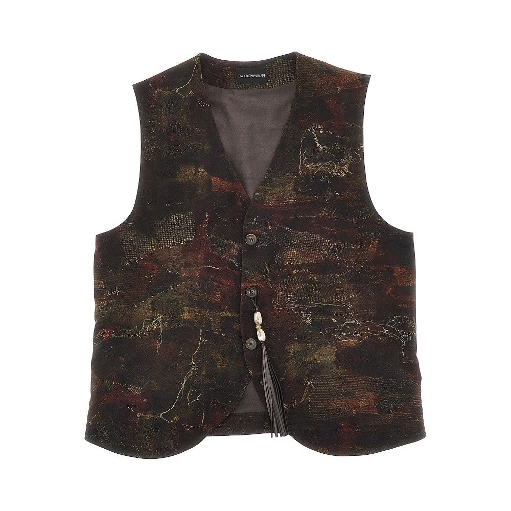 EMPORIO ARMANI Printed cupro vest