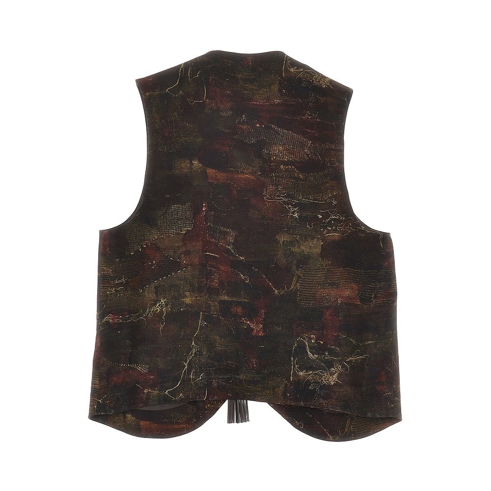 EMPORIO ARMANI Printed cupro vest