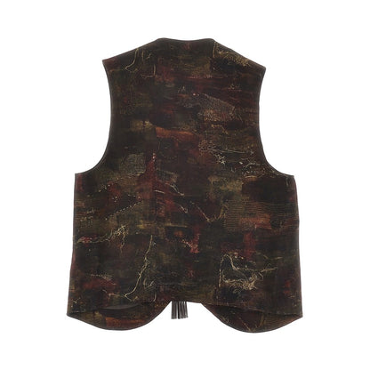 EMPORIO ARMANI Printed cupro vest