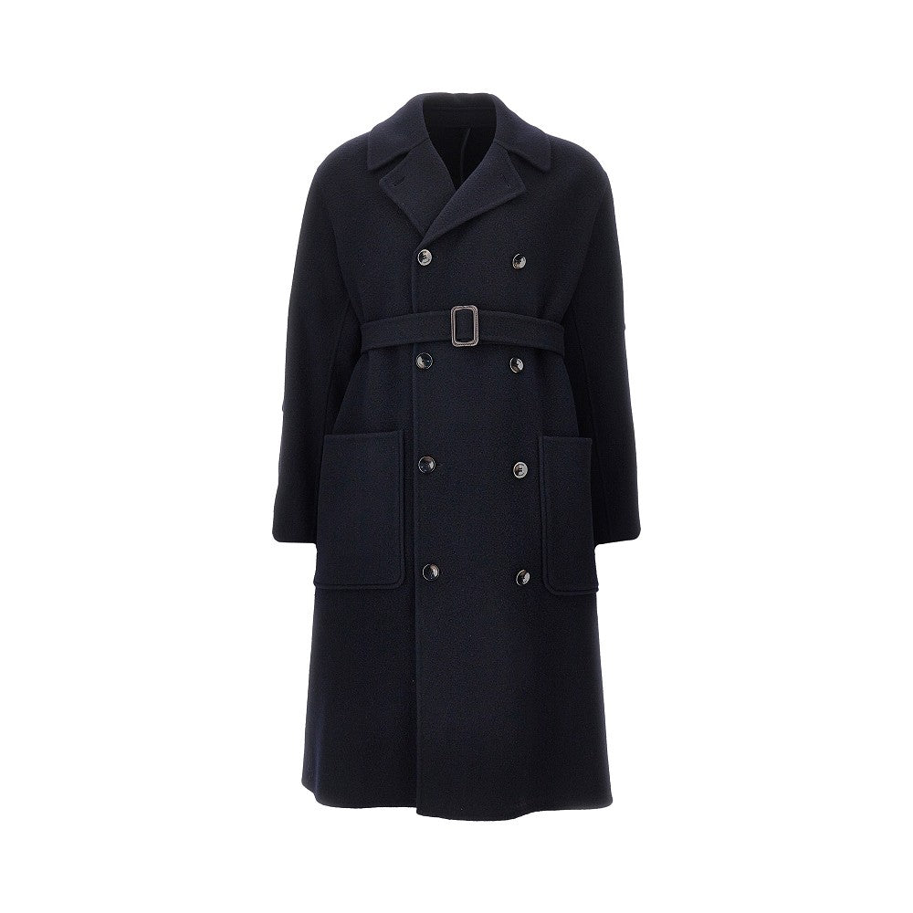 Emporio Armani Wool double-breasted coat with belt