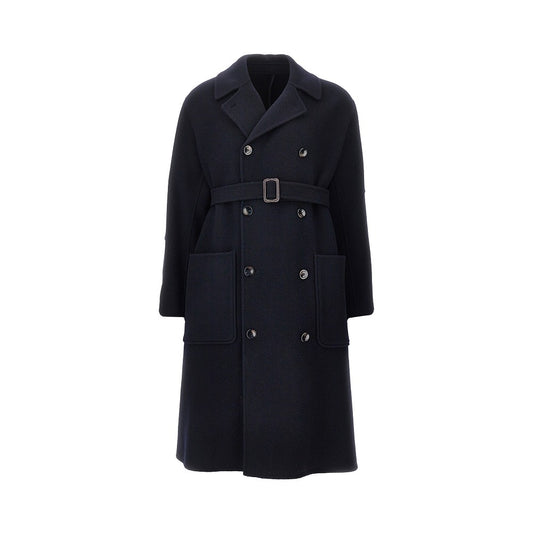 Emporio Armani Wool double-breasted coat with belt