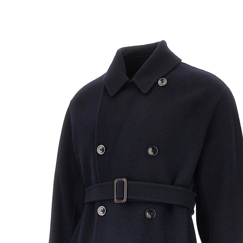 Emporio Armani Wool double-breasted coat with belt