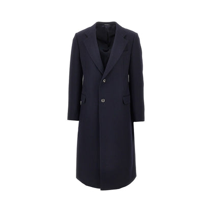 EMPORIO ARMANI Wool tricotine single-breasted coat