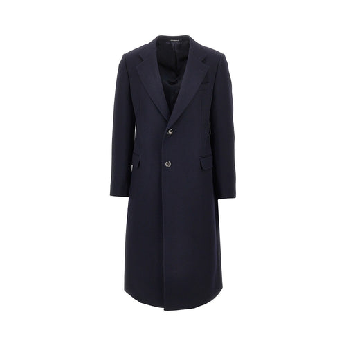 EMPORIO ARMANI Wool tricotine single-breasted coat