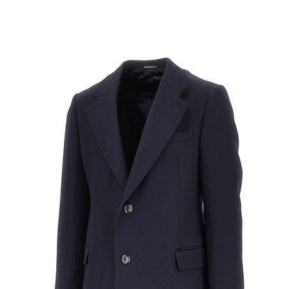 EMPORIO ARMANI Wool tricotine single-breasted coat