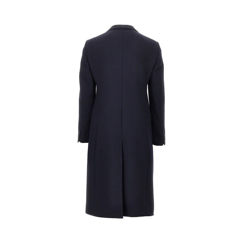 EMPORIO ARMANI Wool tricotine single-breasted coat