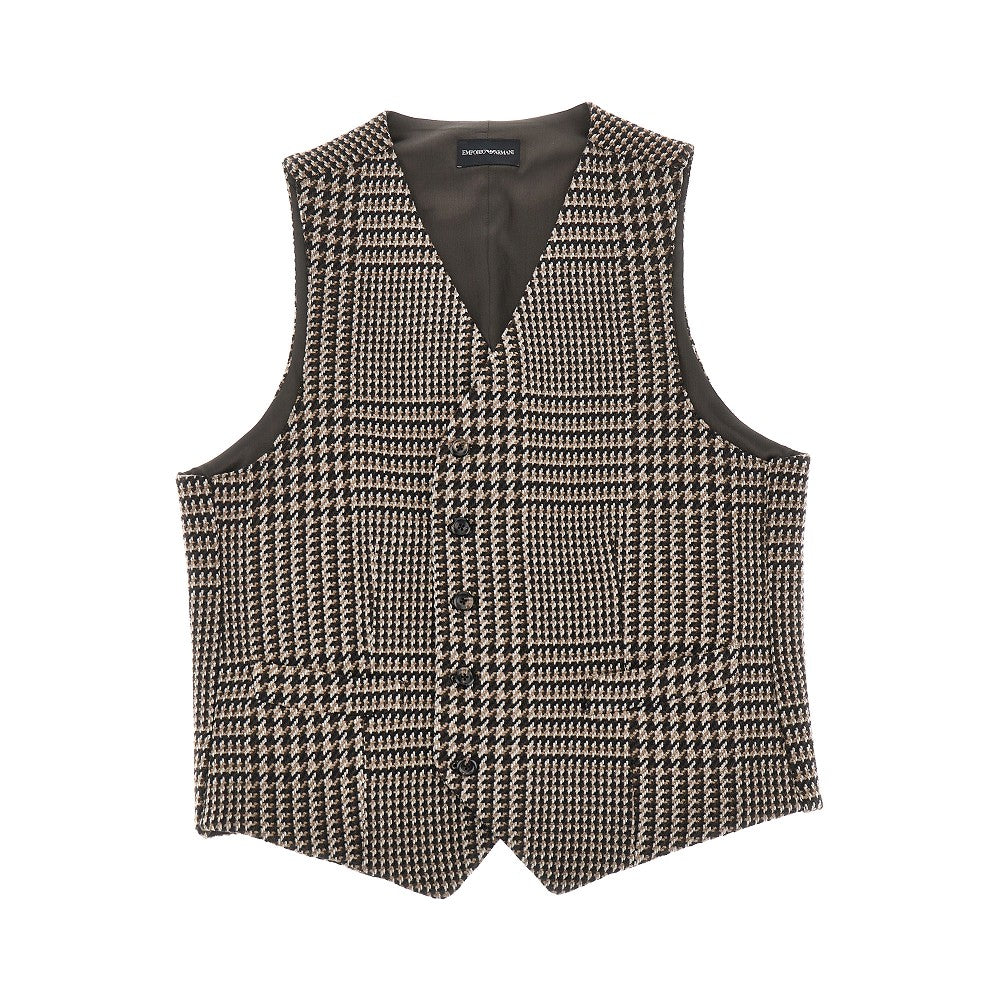 Emporio Armani Houndstooth wool-blend vest