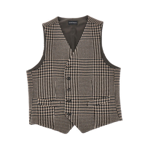 Emporio Armani Houndstooth wool-blend vest