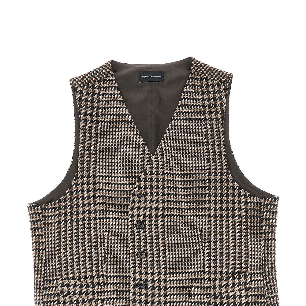 Emporio Armani Houndstooth wool-blend vest
