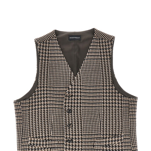 Emporio Armani Houndstooth wool-blend vest