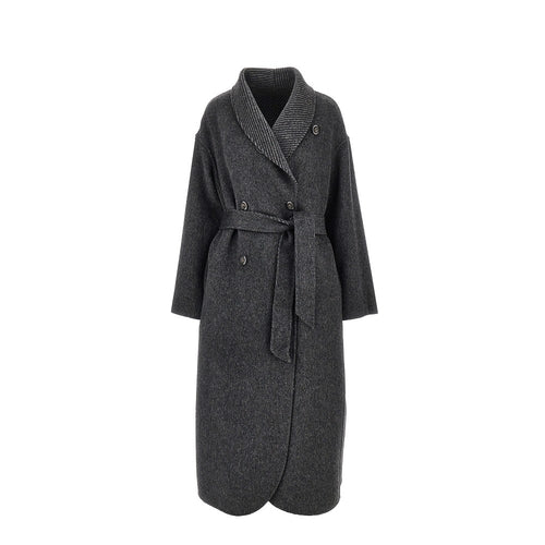 EMPORIO ARMANI Reversible double-breasted coat with belt