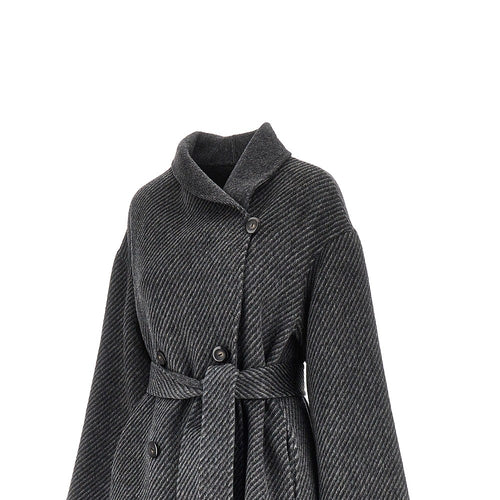EMPORIO ARMANI Reversible double-breasted coat with belt