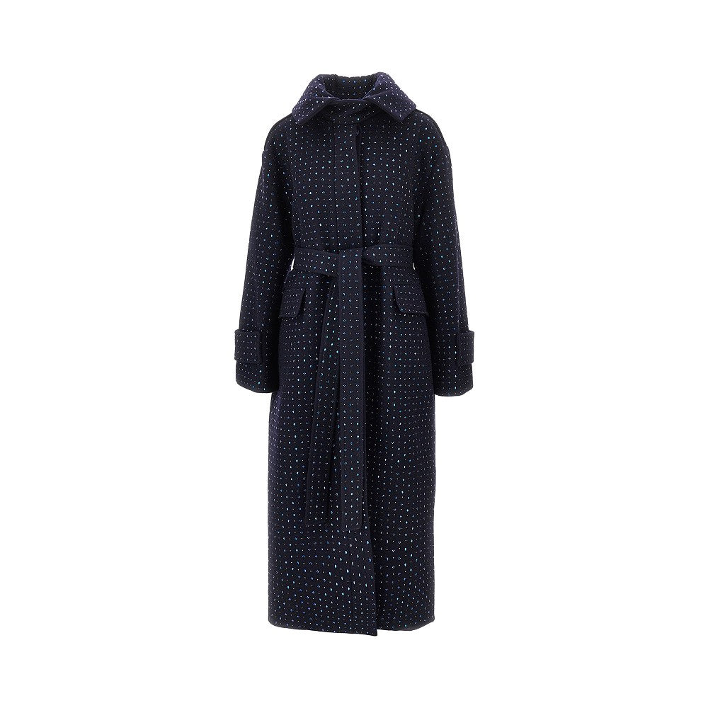 PINKO Full-strass wool long coat