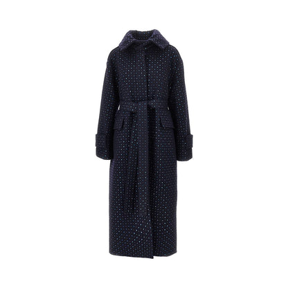 PINKO Full-strass wool long coat