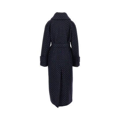 PINKO Full-strass wool long coat
