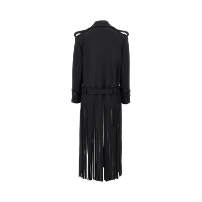 PINKO Fringed oversized cloth coat