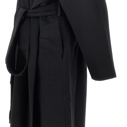 TOTEME Long hooded belted coat