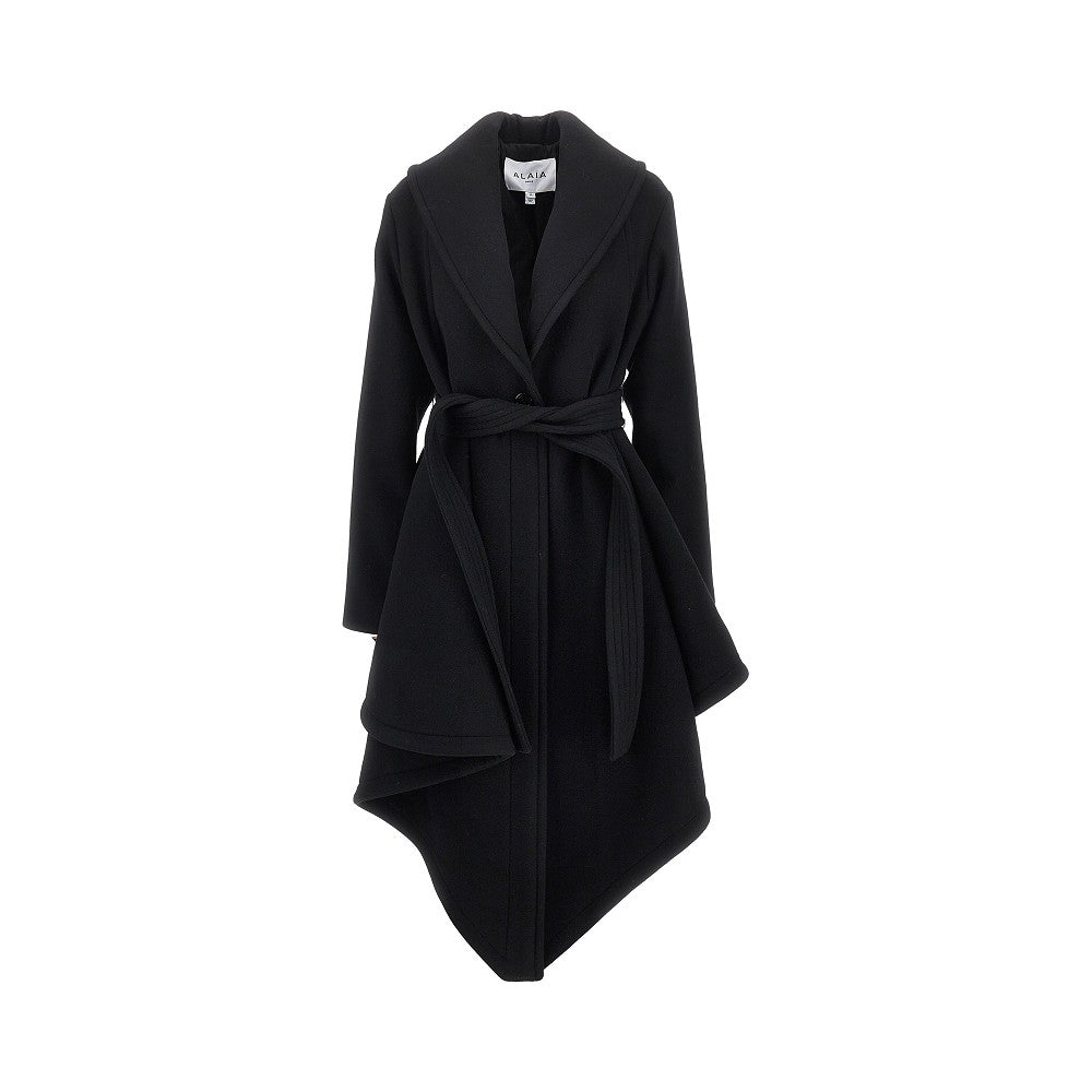 ALAIA Wool robe coat with belt